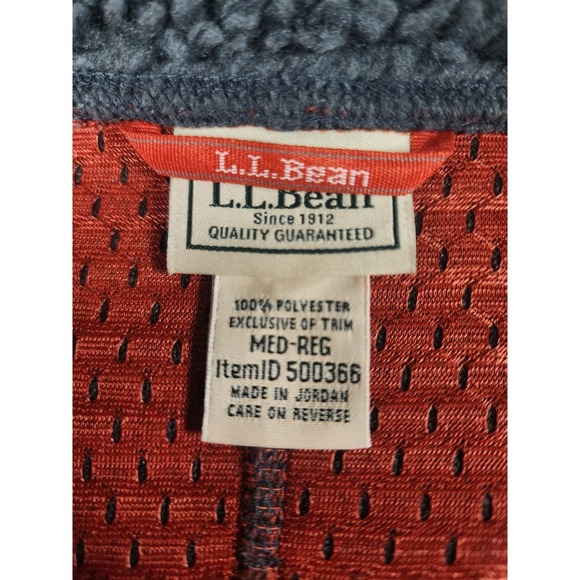 L.L. Bean Womens Medium Regular Mountain Deep Pile Fleece Sherpa Jacket Gray Zip - Picture 9 of 13